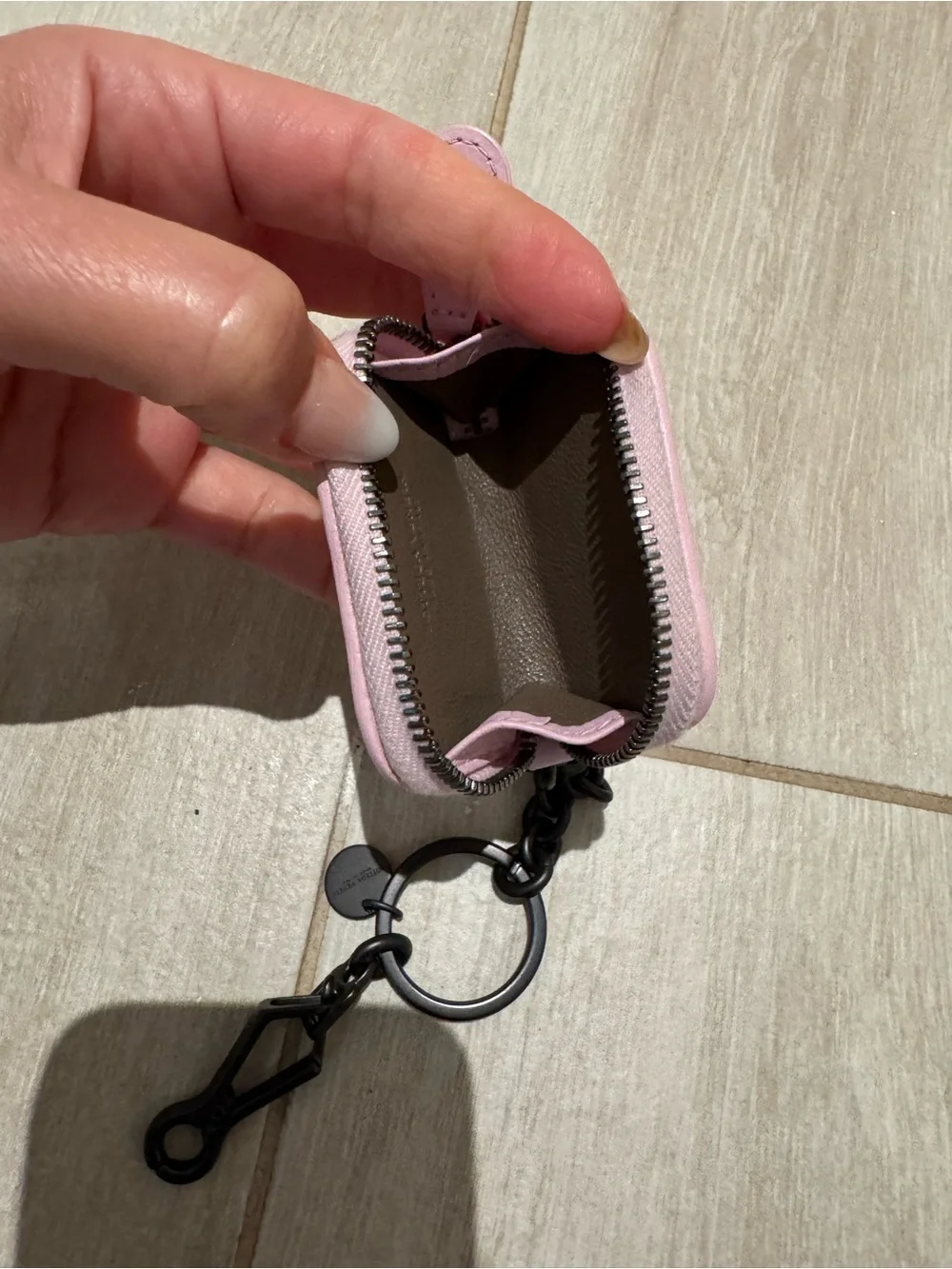 Bottega Veneta Pink Intrecciato Woven Leather Zip pouch Key chain